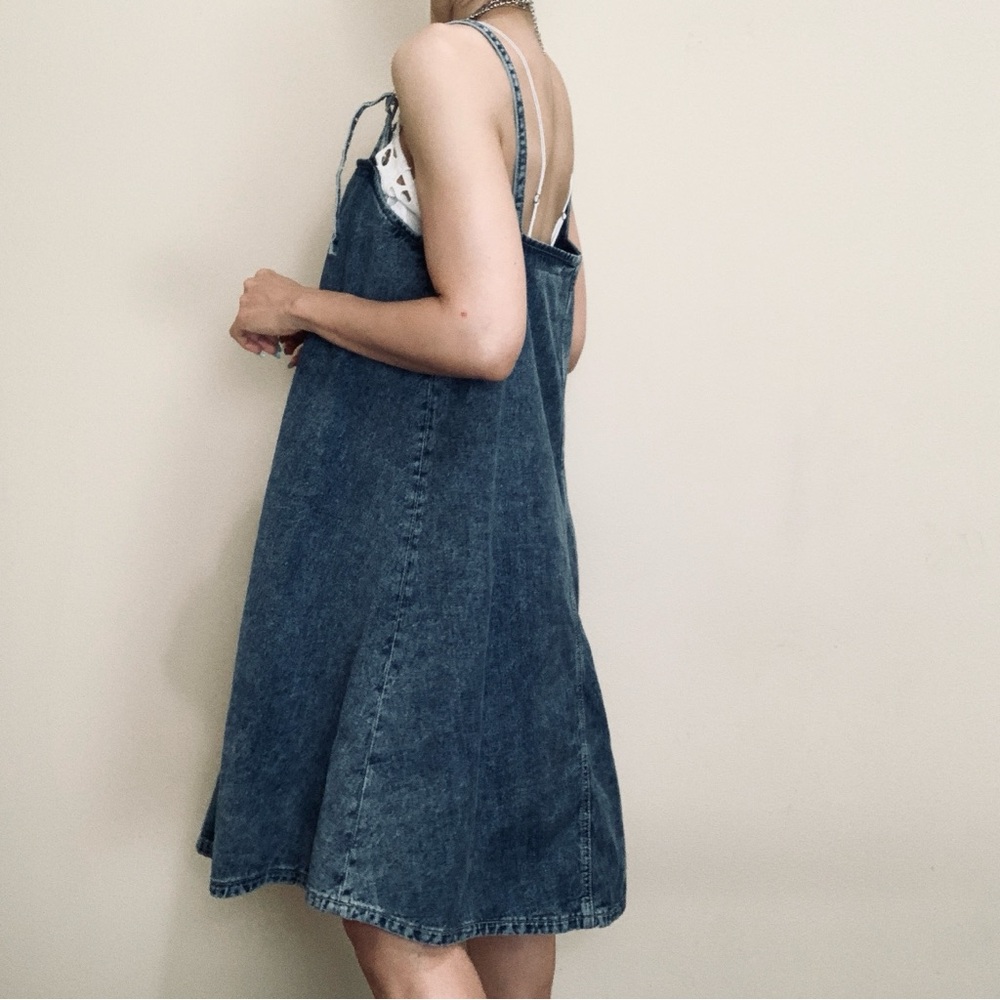Zara Strapless Denim Dress - Picture 4 of 11